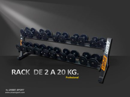 Mancuernas con rack para gym