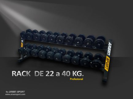 Mancuernas con rack para gimnasio