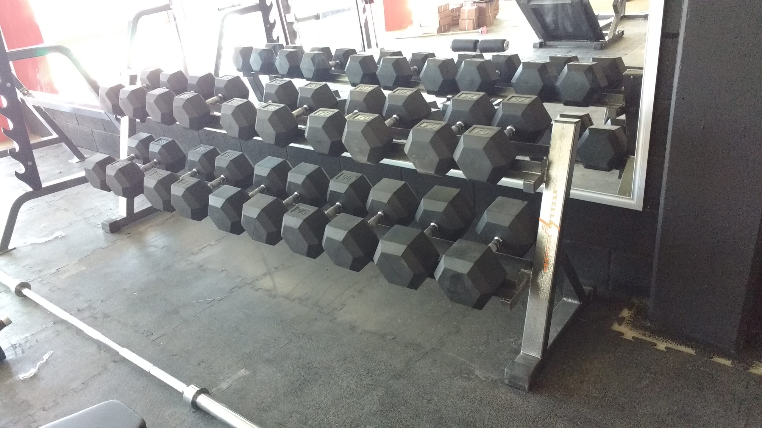 mancuernas con rack para gym